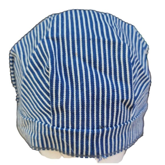 Vintage Key Imperial Railroad Train Conductor Slouch Hat Cap Hickory Stripe M18 - Picture 3 of 4